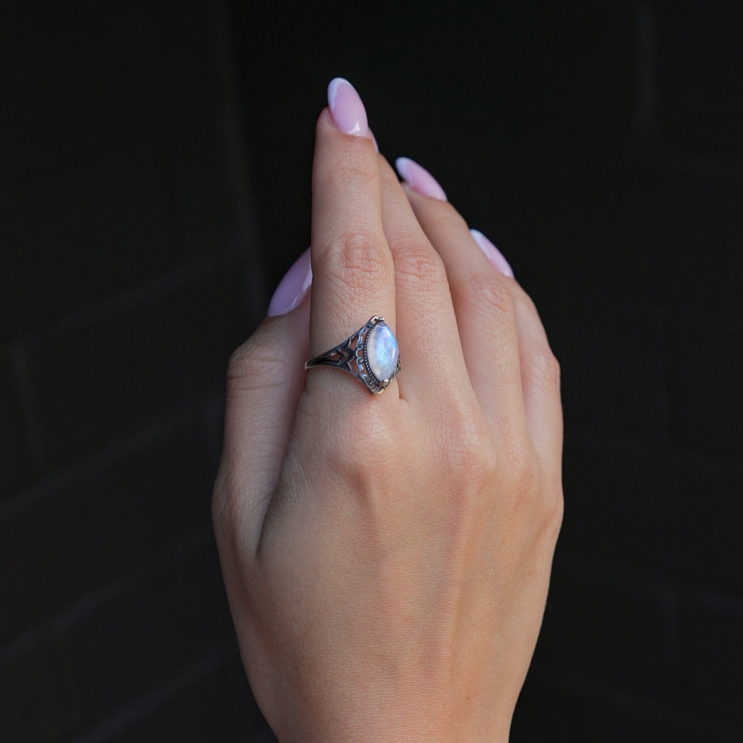Anillo Piedra Luna - Plata 925