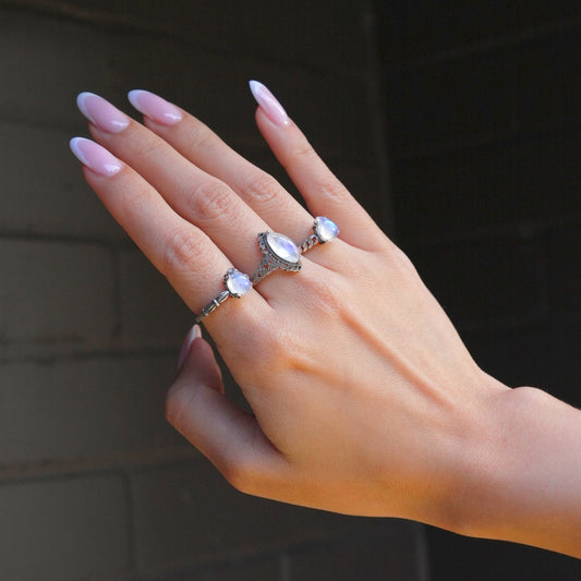 Anillo Piedra Luna - Plata 925